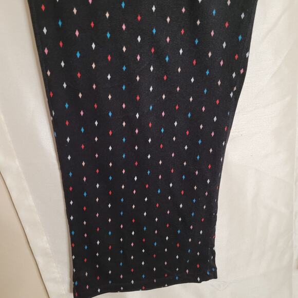 Women's 3XL Black Pajama Pants with Diamond Pattern - Picture 5 of 15